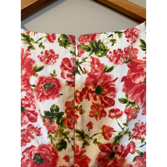 Talbots Size 14W Sleeveless Cotton Floral Sheath Dress Modest Summer Tea Preppy - Picture 12 of 12